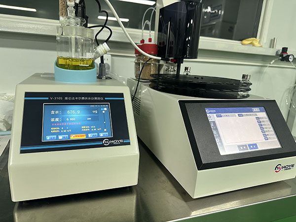 云南普洱滇钠能源科技购买我公司V310S-KHF20系列多工位卡氏加热炉水分测定仪